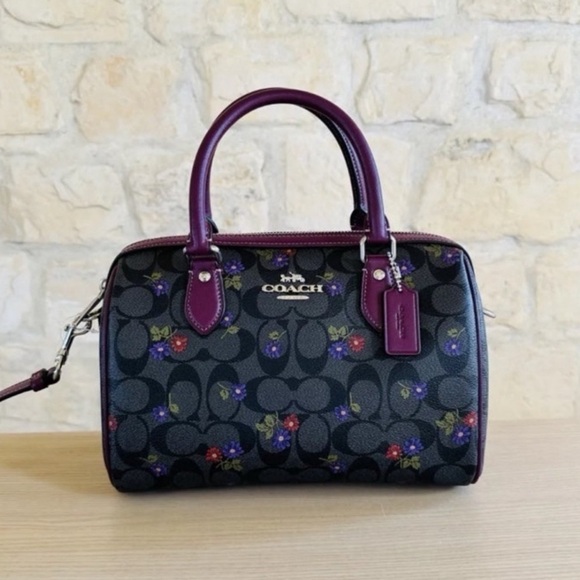 NWT COACH Rowan Satchel Signature Canvas Country Floral Print CM740 AUTHENTIC - Picture 1 of 6